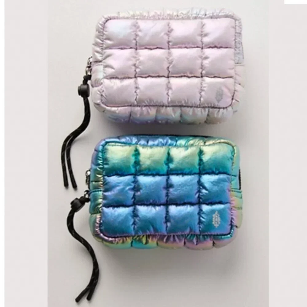 Free People Quilted Carryall Mini Case Limited Edition Irridescent Nebula